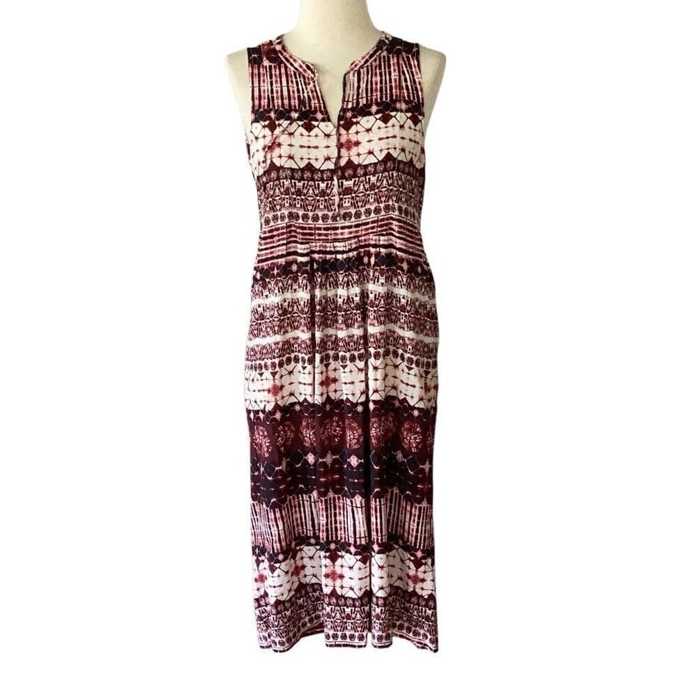 Beach Lunch Lounge Sleeveless Batik Maxi Dress Women’s Small